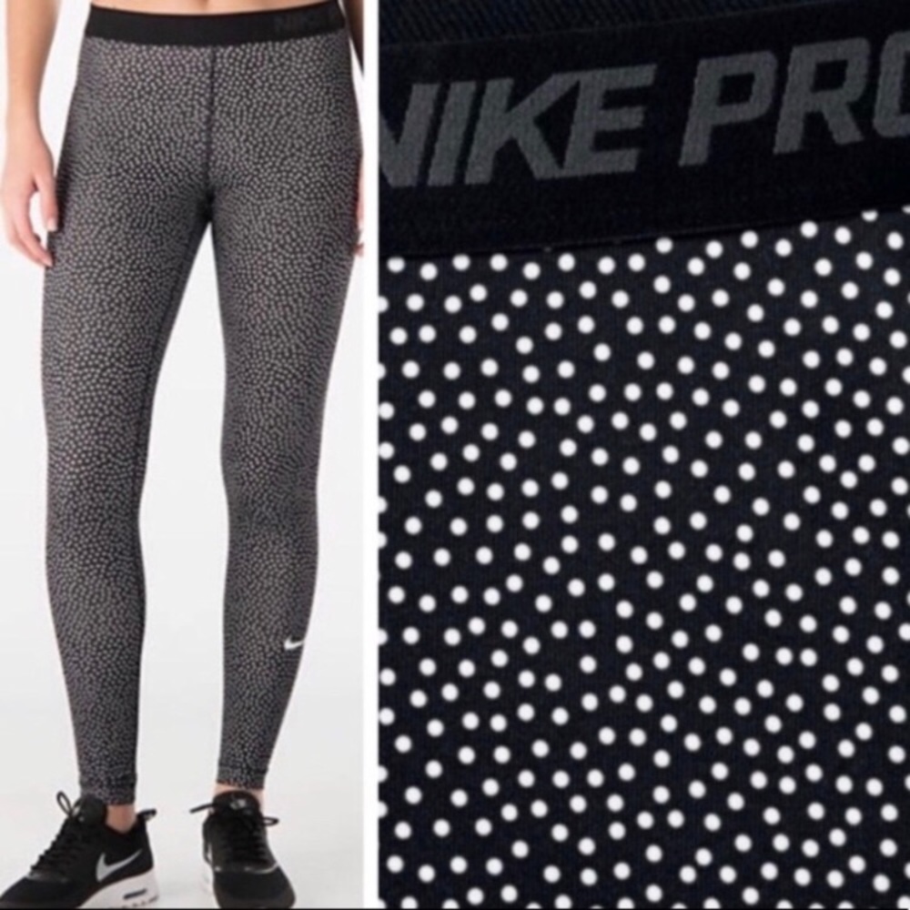 Nike Pro Leggings W/ Black and white polka dots